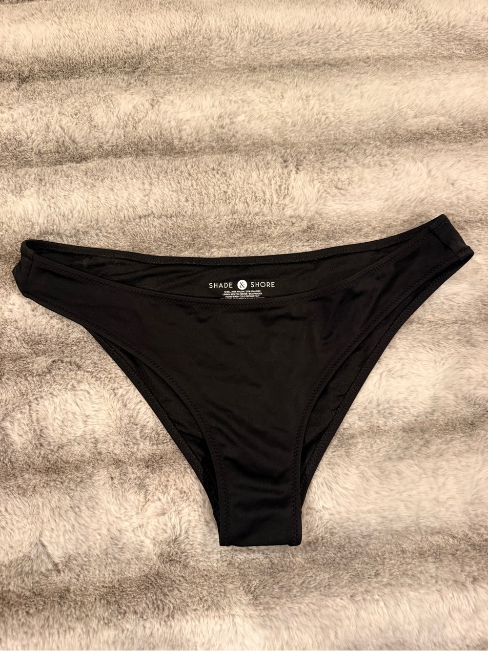 Shade & Shore Solid Black Low-Rise Bikini Bottom